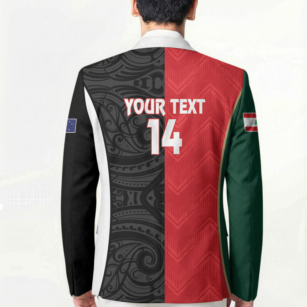 Custom Rugby New Zealand and Lebanon Blazer All Black Cedars Together LT14 - Polynesian Pride