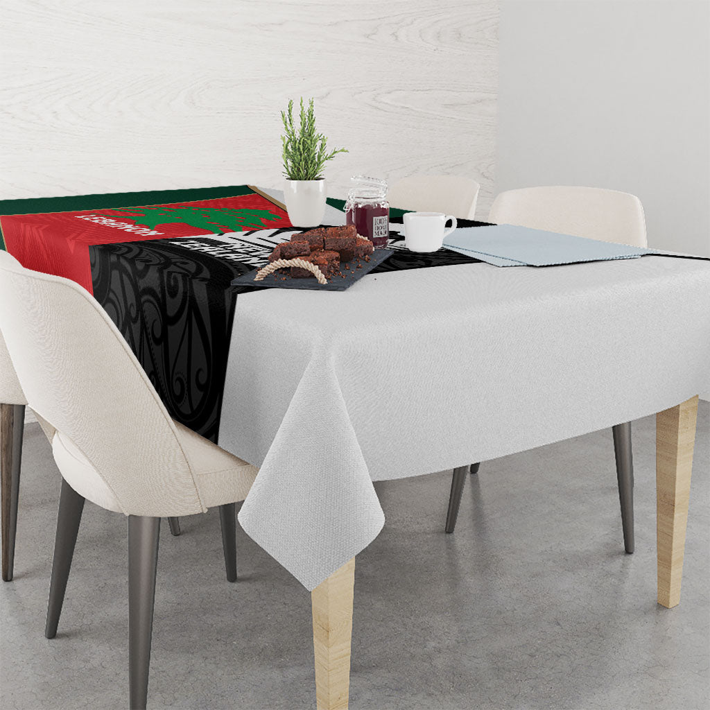 Rugby New Zealand and Lebanon Tablecloth All Black Cedars Together LT14 - Polynesian Pride