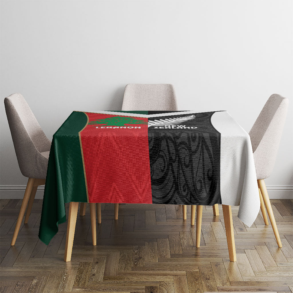 Rugby New Zealand and Lebanon Tablecloth All Black Cedars Together LT14 - Polynesian Pride