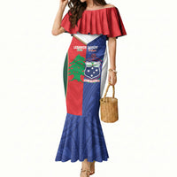 Custom Rugby Samoa and Lebanon Mermaid Dress Toa Samoa Cedars Together LT14 Women Multicolor - Polynesian Pride