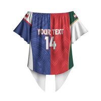 Custom Rugby Samoa and Lebanon Off Shoulder Wrap Waist Top Toa Samoa Cedars Together LT14 - Polynesian Pride