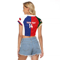 Custom Rugby Samoa and Lebanon Raglan Cropped T Shirt Toa Samoa Cedars Together LT14 - Polynesian Pride