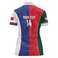 Custom Rugby Samoa and Lebanon Women Polo Shirt Toa Samoa Cedars Together LT14 - Polynesian Pride