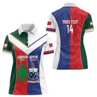 Custom Rugby Samoa and Lebanon Women Polo Shirt Toa Samoa Cedars Together LT14 - Polynesian Pride