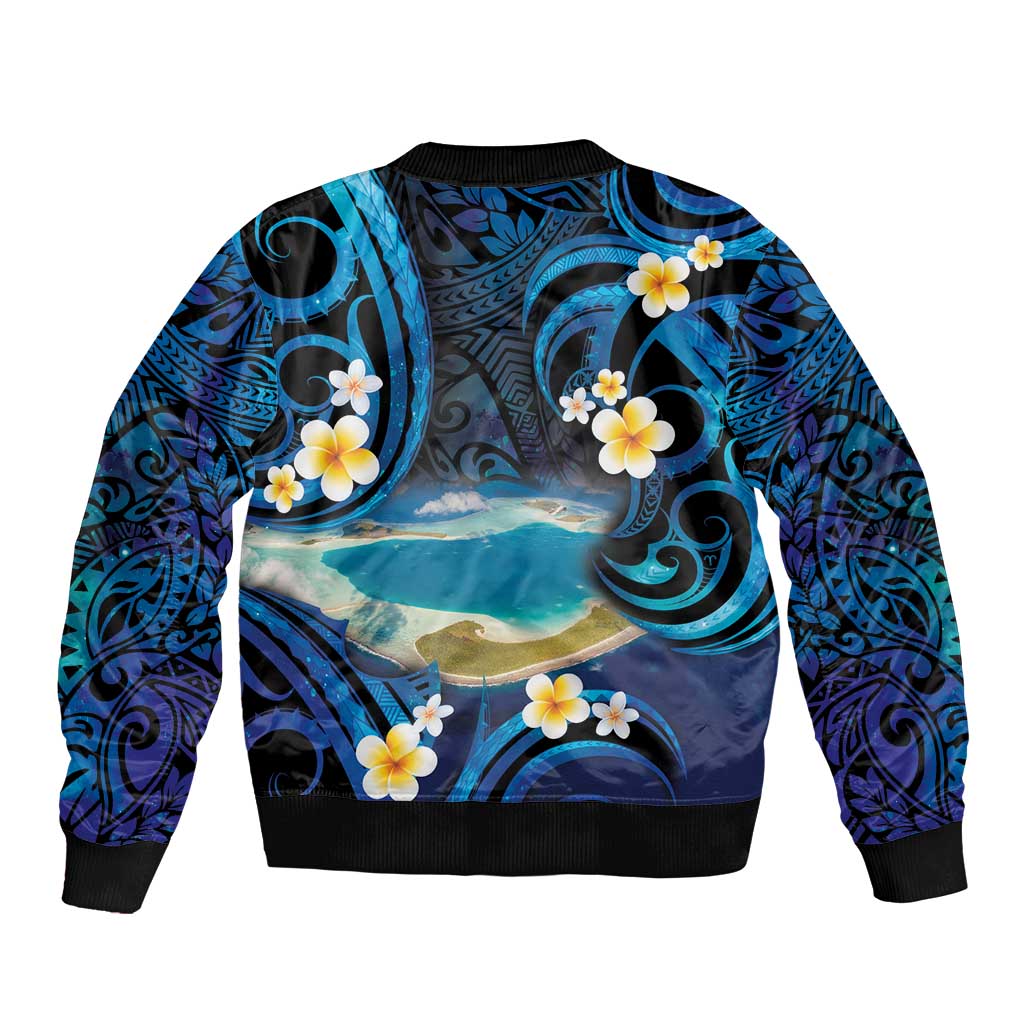 French Polynesia Tetiaroa Atoll Bomber Jacket Polynesian Curves Style LT14 - Polynesian Pride