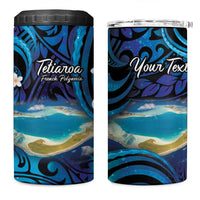 Personalised French Polynesia Tetiaroa Atoll 4 in 1 Can Cooler Tumbler Polynesian Curves Style LT14 One Size: 16 oz Blue - Polynesian Pride