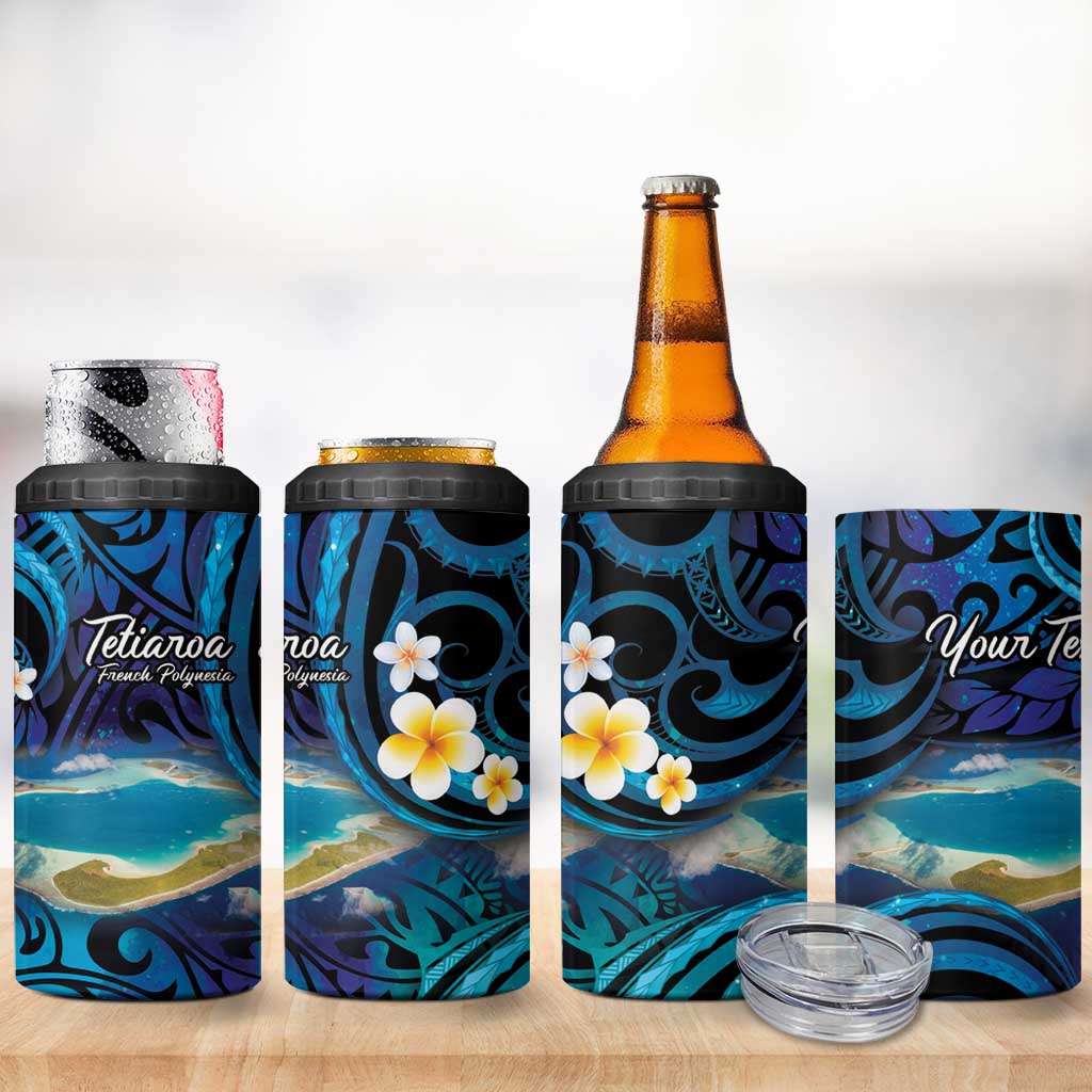 Personalised French Polynesia Tetiaroa Atoll 4 in 1 Can Cooler Tumbler Polynesian Curves Style LT14 - Polynesian Pride