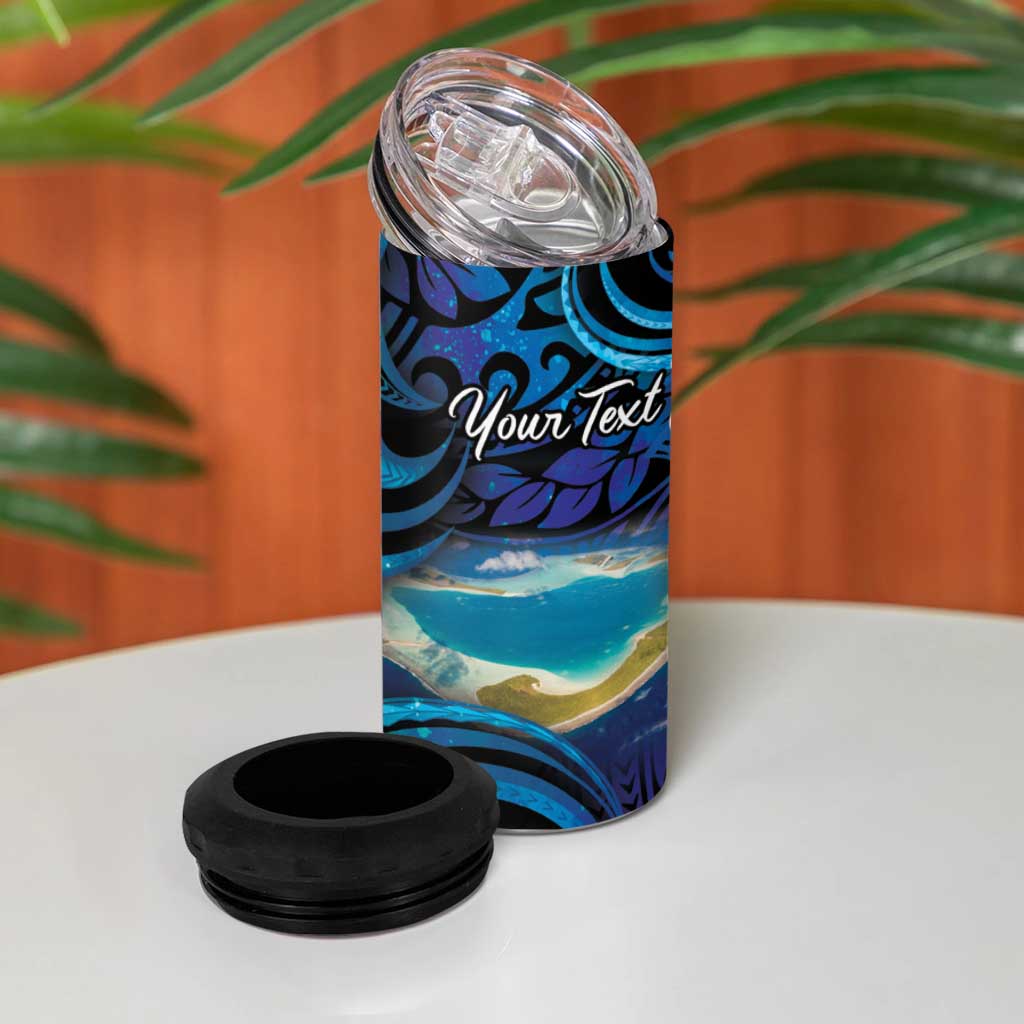 Personalised French Polynesia Tetiaroa Atoll 4 in 1 Can Cooler Tumbler Polynesian Curves Style LT14 - Polynesian Pride