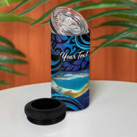 Personalised French Polynesia Tetiaroa Atoll 4 in 1 Can Cooler Tumbler Polynesian Curves Style LT14 - Polynesian Pride