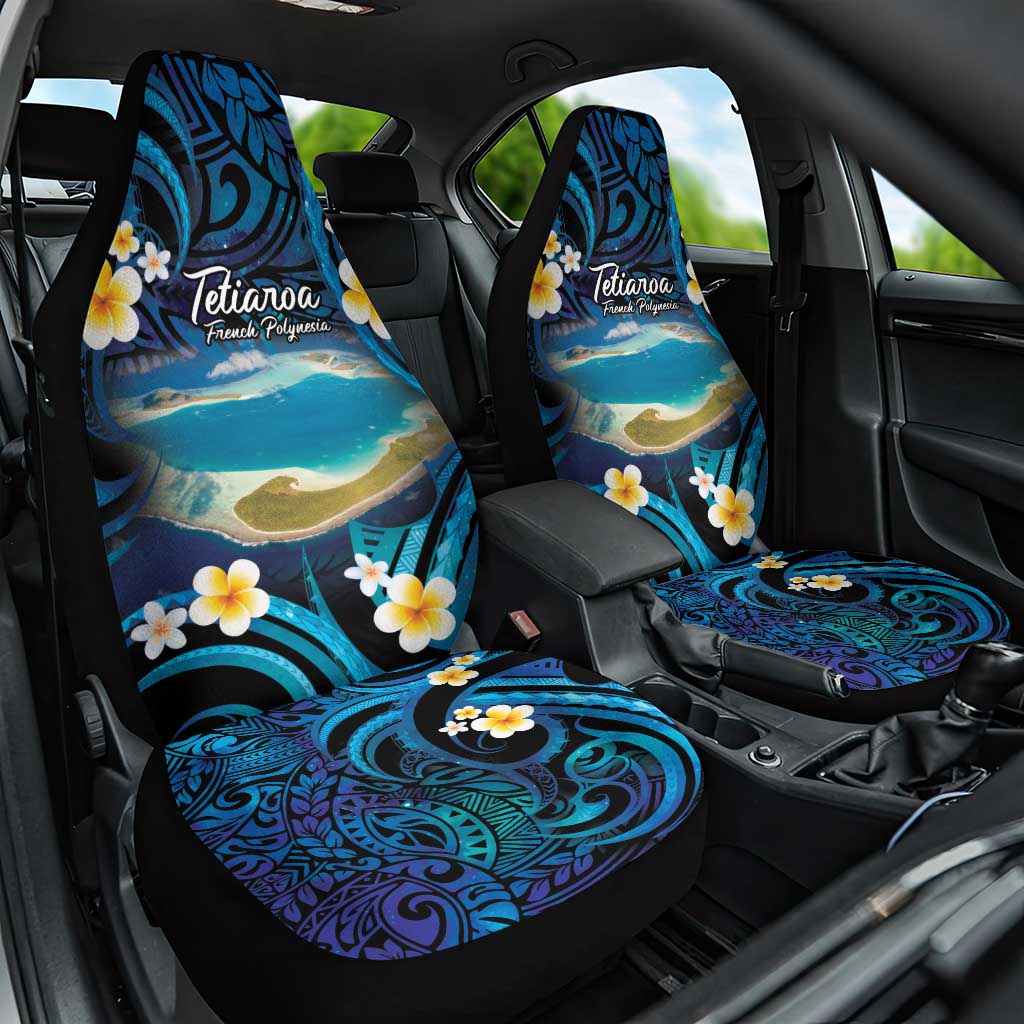 French Polynesia Tetiaroa Atoll Car Seat Cover Polynesian Curves Style LT14 One Size Blue - Polynesian Pride
