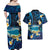 French Polynesia Tetiaroa Atoll Couples Matching Off Shoulder Maxi Dress and Hawaiian Shirt Polynesian Curves Style