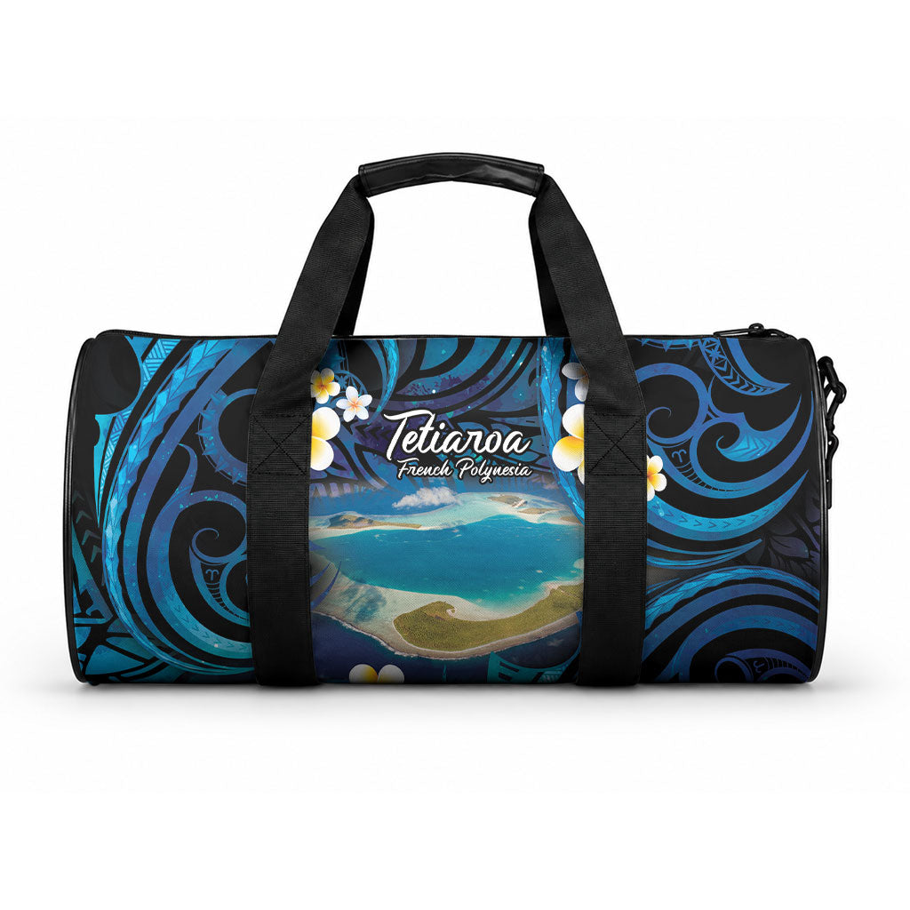 French Polynesia Tetiaroa Atoll Duffle Bag Polynesian Curves Style LT14 One size Blue - Polynesian Pride