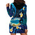 French Polynesia Tetiaroa Atoll Hoodie Dress Polynesian Curves Style