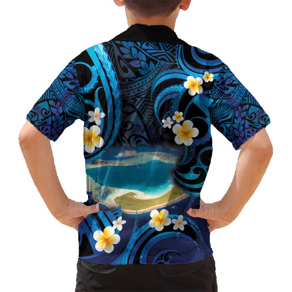 French Polynesia Tetiaroa Atoll Kid Hawaiian Shirt Polynesian Curves Style LT14 - Polynesian Pride
