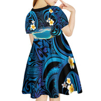 French Polynesia Tetiaroa Atoll Kid Short Sleeve Dress Polynesian Curves Style LT14 - Polynesian Pride