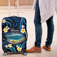 French Polynesia Tetiaroa Atoll Luggage Cover Polynesian Curves Style LT14 Blue - Polynesian Pride
