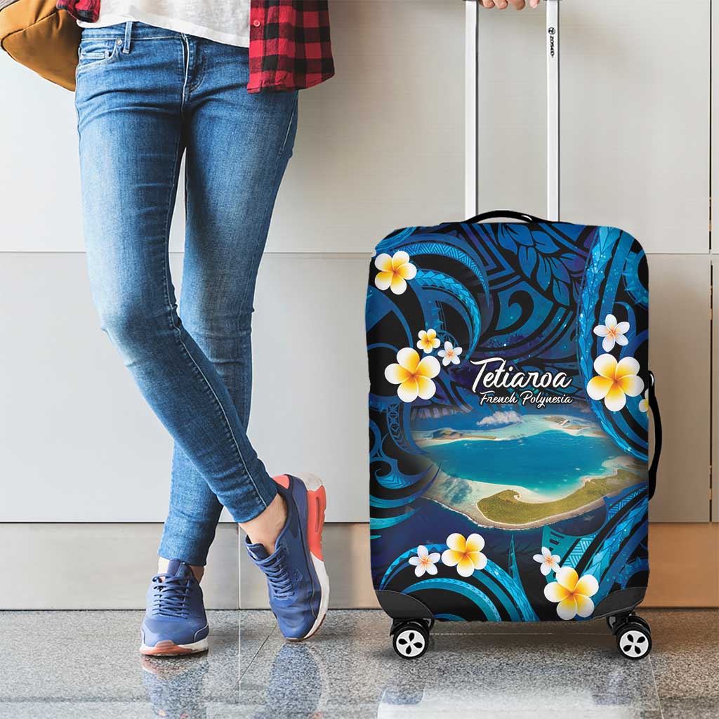 French Polynesia Tetiaroa Atoll Luggage Cover Polynesian Curves Style LT14 - Polynesian Pride