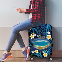 French Polynesia Tetiaroa Atoll Luggage Cover Polynesian Curves Style LT14 - Polynesian Pride