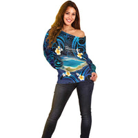 French Polynesia Tetiaroa Atoll Off Shoulder Sweater Polynesian Curves Style LT14 - Polynesian Pride