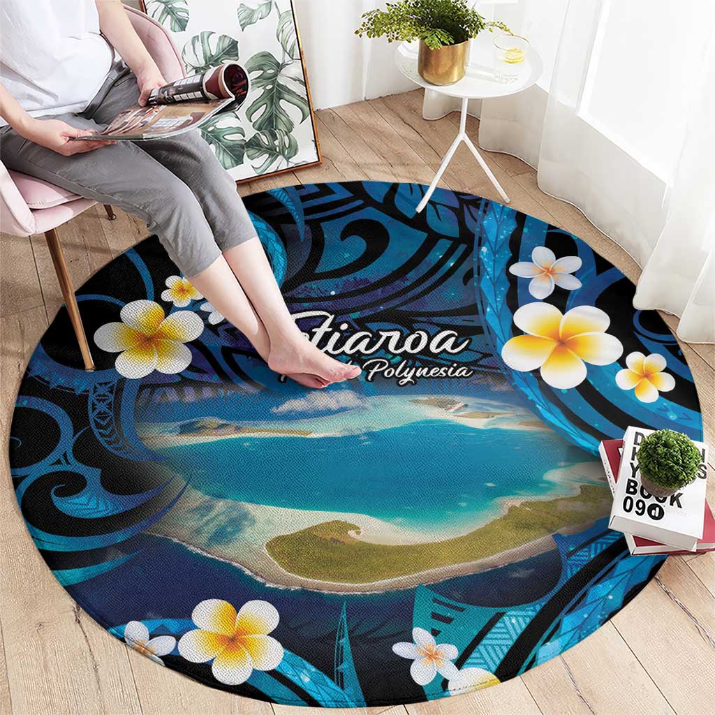 French Polynesia Tetiaroa Atoll Round Carpet Polynesian Curves Style LT14 - Polynesian Pride