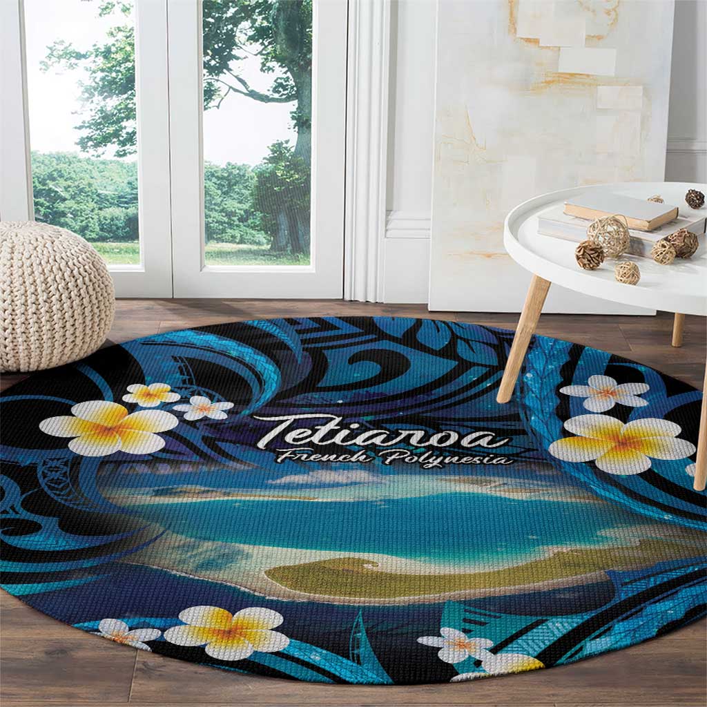 French Polynesia Tetiaroa Atoll Round Carpet Polynesian Curves Style LT14 - Polynesian Pride