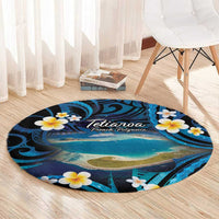 French Polynesia Tetiaroa Atoll Round Carpet Polynesian Curves Style LT14 - Polynesian Pride