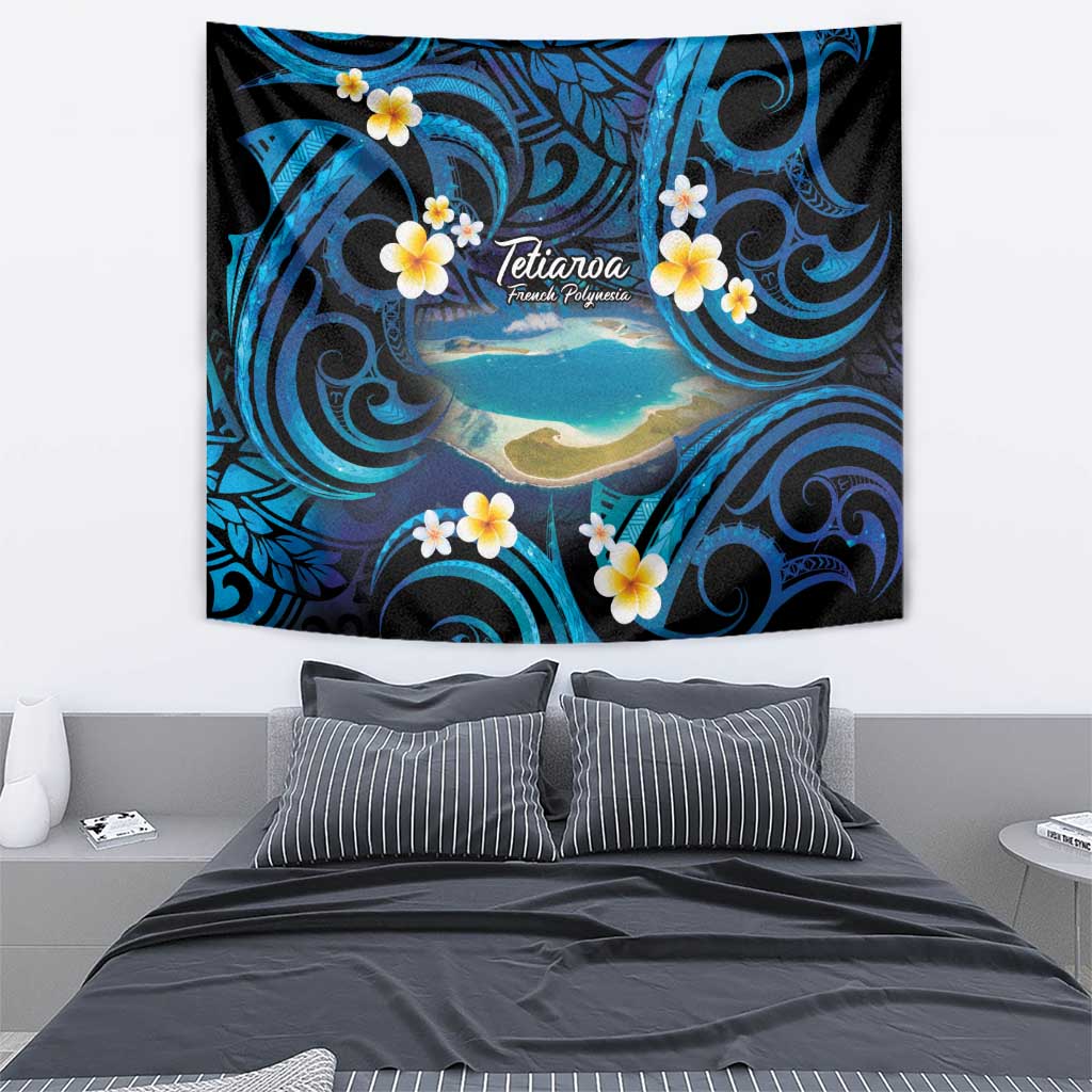 French Polynesia Tetiaroa Atoll Tapestry Polynesian Curves Style LT14 - Polynesian Pride