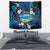 French Polynesia Tetiaroa Atoll Tapestry Polynesian Curves Style