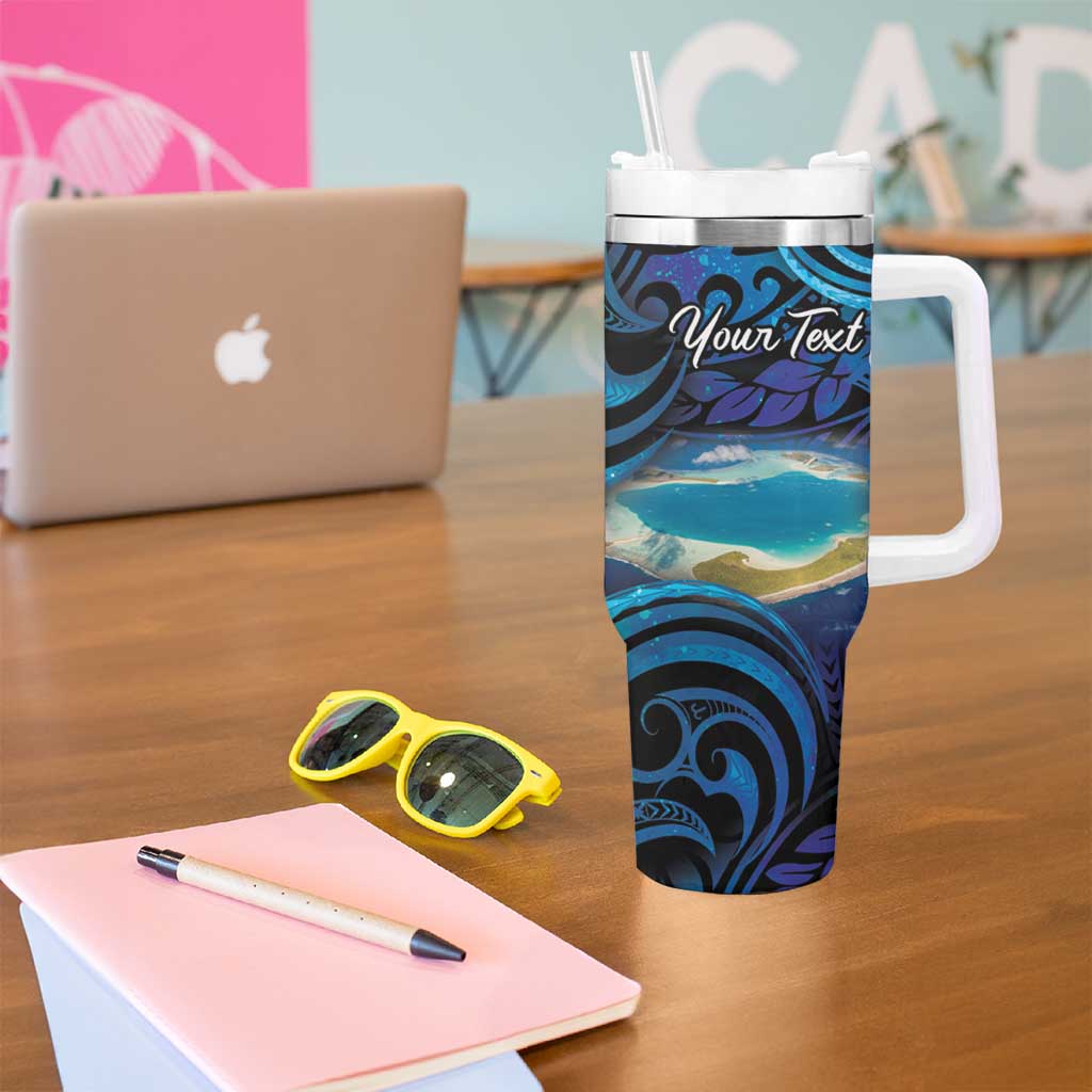 Personalised French Polynesia Tetiaroa Atoll Tumbler With Handle Polynesian Curves Style LT14 - Polynesian Pride