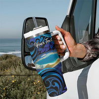 Personalised French Polynesia Tetiaroa Atoll Tumbler With Handle Polynesian Curves Style LT14 - Polynesian Pride
