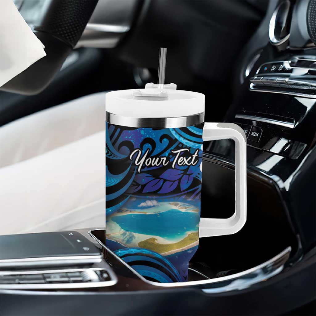 Personalised French Polynesia Tetiaroa Atoll Tumbler With Handle Polynesian Curves Style LT14 - Polynesian Pride