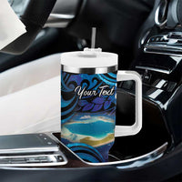 Personalised French Polynesia Tetiaroa Atoll Tumbler With Handle Polynesian Curves Style LT14 - Polynesian Pride