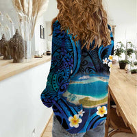 French Polynesia Tetiaroa Atoll Women Casual Shirt Polynesian Curves Style LT14 - Polynesian Pride