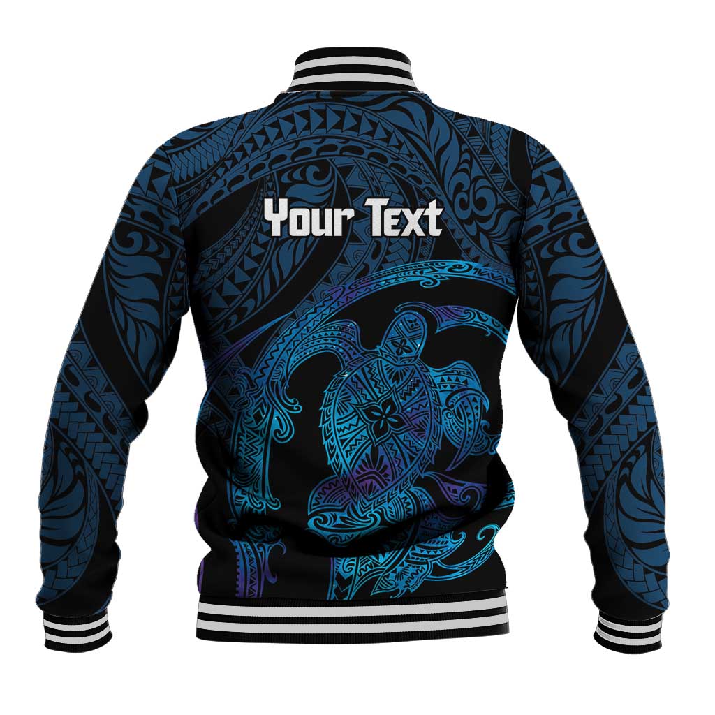Personalised Tahiti Moorea Atoll Baseball Jacket Polynesian Sea Turtle LT14 - Polynesian Pride
