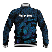 Personalised Tahiti Moorea Atoll Baseball Jacket Polynesian Sea Turtle LT14 - Polynesian Pride