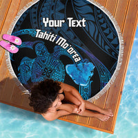 Personalised Tahiti Moorea Atoll Beach Blanket Polynesian Sea Turtle LT14 - Polynesian Pride