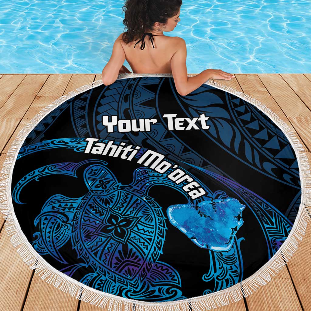 Personalised Tahiti Moorea Atoll Beach Blanket Polynesian Sea Turtle LT14 - Polynesian Pride