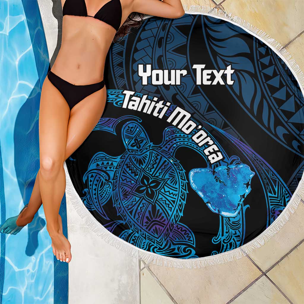 Personalised Tahiti Moorea Atoll Beach Blanket Polynesian Sea Turtle LT14 - Polynesian Pride