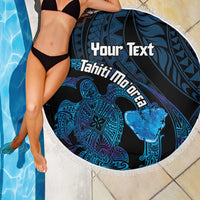 Personalised Tahiti Moorea Atoll Beach Blanket Polynesian Sea Turtle LT14 - Polynesian Pride