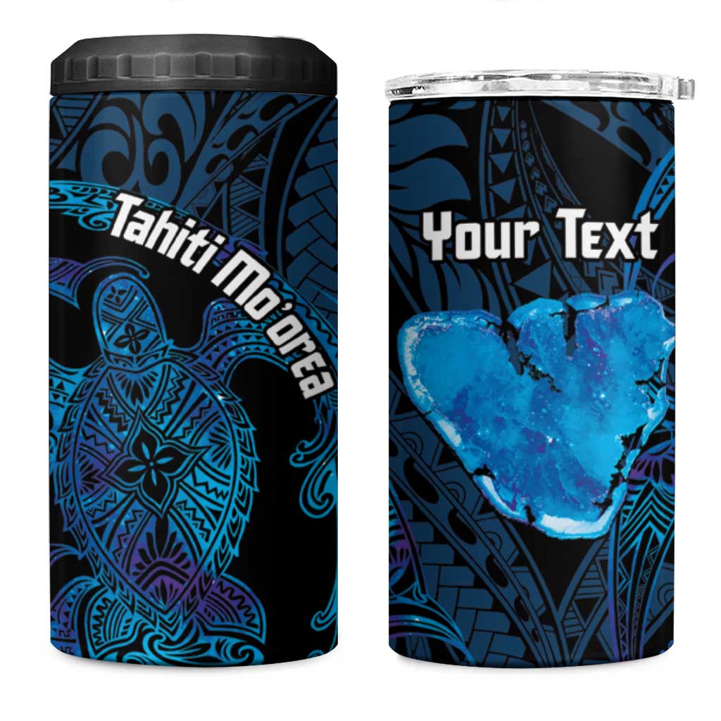 Personalised Tahiti Moorea Atoll 4 in 1 Can Cooler Tumbler Polynesian Sea Turtle LT14 One Size: 16 oz Blue - Polynesian Pride