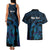 Personalised Tahiti Moorea Atoll Couples Matching Tank Maxi Dress and Hawaiian Shirt Polynesian Sea Turtle