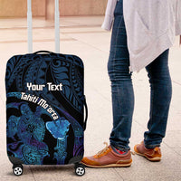 Personalised Tahiti Moorea Atoll Luggage Cover Polynesian Sea Turtle LT14 Blue - Polynesian Pride