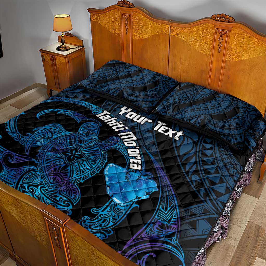 Personalised Tahiti Moorea Atoll Quilt Bed Set Polynesian Sea Turtle LT14 - Polynesian Pride