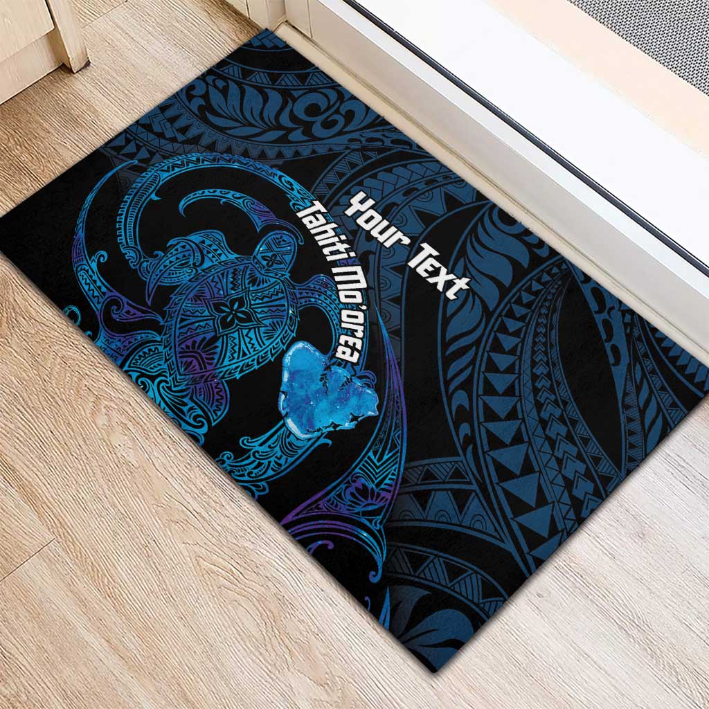Personalised Tahiti Moorea Atoll Rubber Doormat Polynesian Sea Turtle LT14 - Polynesian Pride