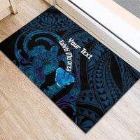 Personalised Tahiti Moorea Atoll Rubber Doormat Polynesian Sea Turtle LT14 - Polynesian Pride