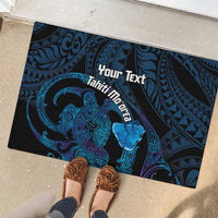 Personalised Tahiti Moorea Atoll Rubber Doormat Polynesian Sea Turtle LT14 - Polynesian Pride