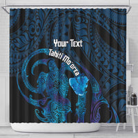 Personalised Tahiti Moorea Atoll Shower Curtain Polynesian Sea Turtle LT14 - Polynesian Pride