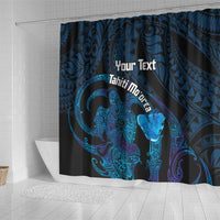 Personalised Tahiti Moorea Atoll Shower Curtain Polynesian Sea Turtle LT14 - Polynesian Pride