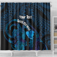 Personalised Tahiti Moorea Atoll Shower Curtain Polynesian Sea Turtle LT14 - Polynesian Pride