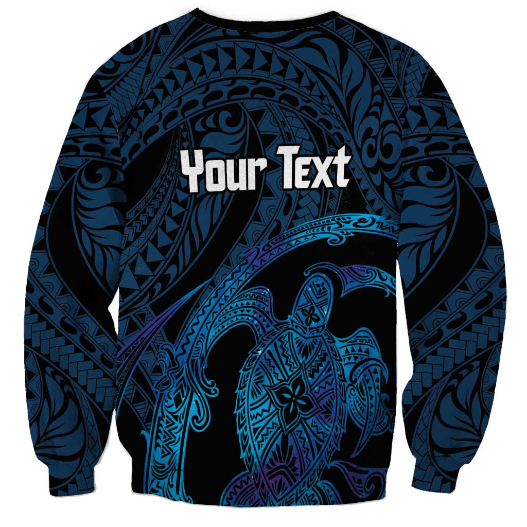 Personalised Tahiti Moorea Atoll Sweatshirt Polynesian Sea Turtle LT14 - Polynesian Pride